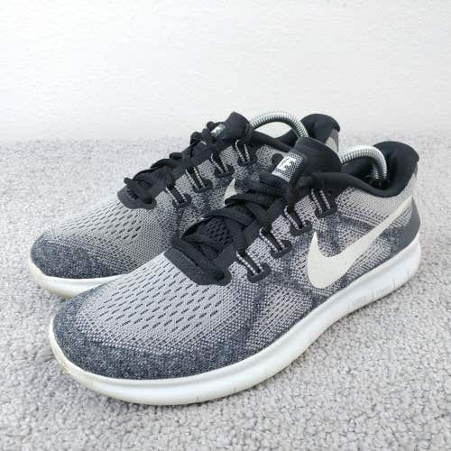 Nike Free RN 2017 Womens 7 Running Shoes Low Top Sneakers Gray White Lace Up