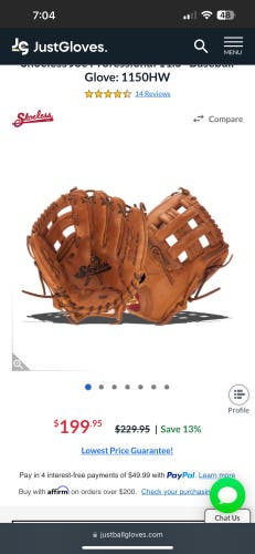 Shoeless Joe 11.5” Baseball Glove