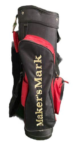 Maker's Mark Datrek Golf Cart Bag Black And Red 7-Dividers 3 Pockets Rain Cover