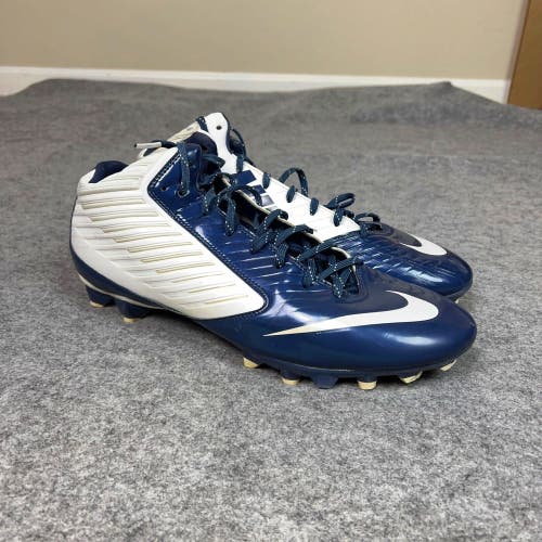 Nike Mens Football Cleat 12.5 Blue White Shoe Lacrosse Vapor Speed 2 3/4 TD Pair