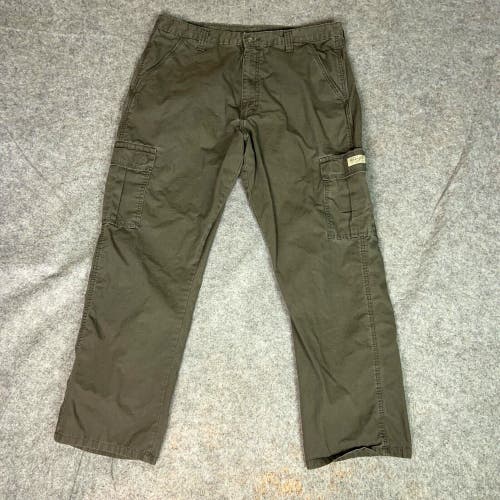 Wrangler Men Pants 36x30 Gray Cargo Ripstop Utility Hiking Workwear Cotton