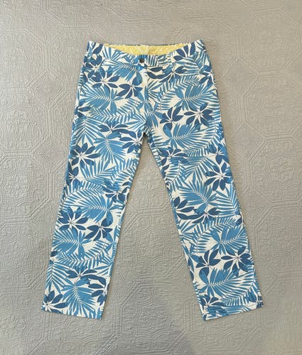 Loudmouth Golf Pants Men’s Size 38 Waist Blue Floral Tropical All Over Print