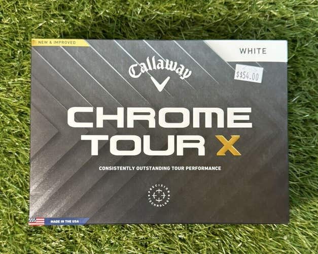 New Callaway Chrome Tour X White Golf Balls 12ct. FREE SHIPPING.