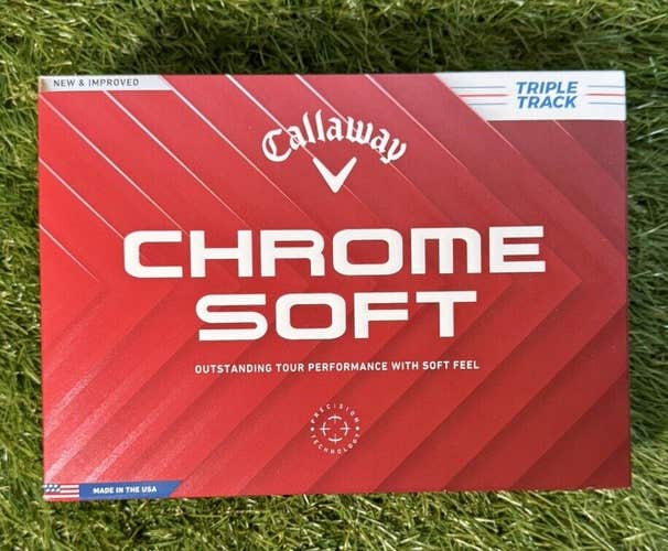 New Callaway Chrome Soft Triple Tack White Golf Balls 12ct. FREE SHIPPING.