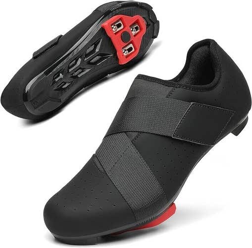 Unisex Cycling Shoes Compatible with Peloton Bike with Single Hook & Loop Strap