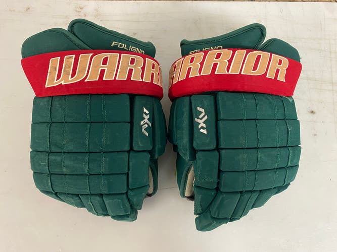 Warrior Dynasty AX1 Pro Stock 15” Hockey Gloves Minnesota Wild 62704