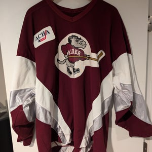 Rider University Game Worn Jersey Size 52/XL Men's CCM - Home Jersey - Maroon / Cranberry / Deep Red