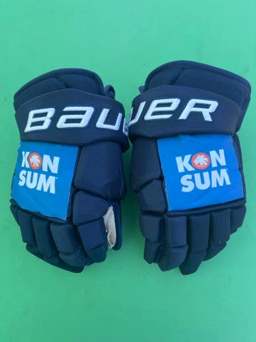 Blue New Senior Bauer Vapor Pro Team Gloves 14" Pro Stock