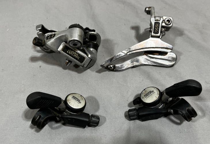 Vintage 1980s Shimano Mountain SL-MT62 3x7 Thumb Shifters & MT62 Derailleurs