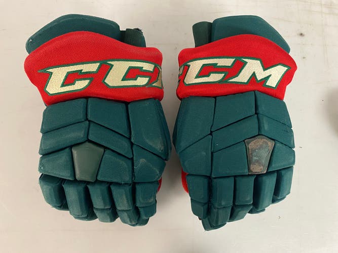 CCM HGTK Tacks Pro Stock 14” Hockey Gloves Wild Green 62708
