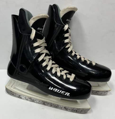 Vintage Bauer Pro Laser hockey skates size 8 D plastic molded black ice men's SR