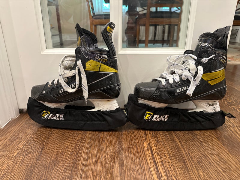 Used Senior Bauer Supreme UltraSonic Hockey Skates Wide Width 8.5