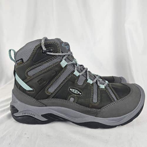 KEEN Women's Circadia Mid Hiking Casual Boots Waterproof Gray/Blue Size 9.5
