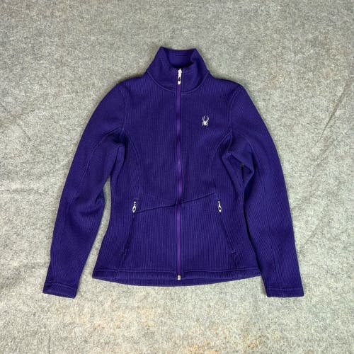 Spyder Womens Jacket Medium Purple Core Sweater Zip Logo Gorp Everyday Casual