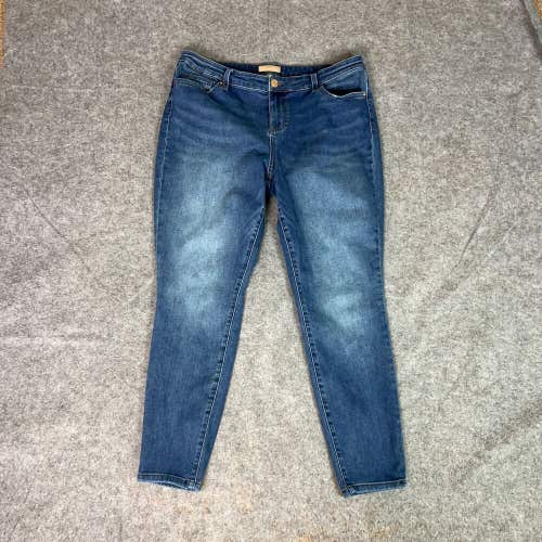 Kut from the Kloth Womens Jeans 18 Blue Skinny Pant Denim Mid Rise Ankle Connie