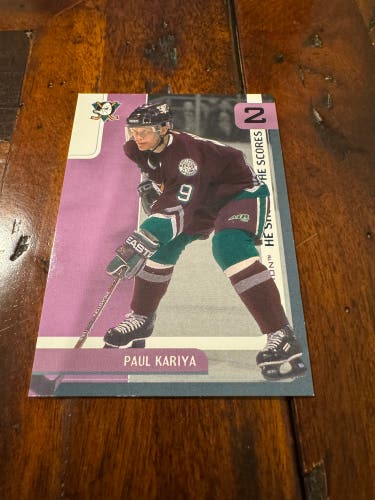 IN THE GAME: Paul Kariya Mighty Ducks Of Anaheim Hockey Card