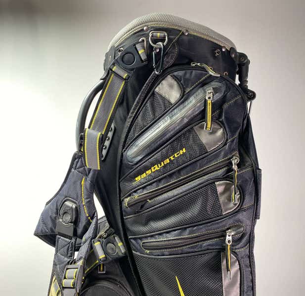Nike Sasquatch Stand Bag Black Yellow 14-Way Divide Dual Strap
