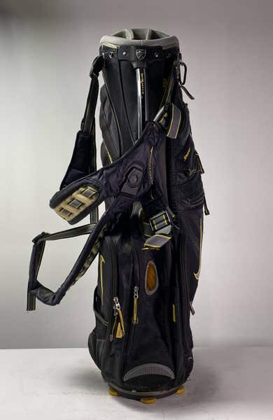 Nike Sasquatch Stand Bag Black Yellow 14-Way Divide Dual Strap