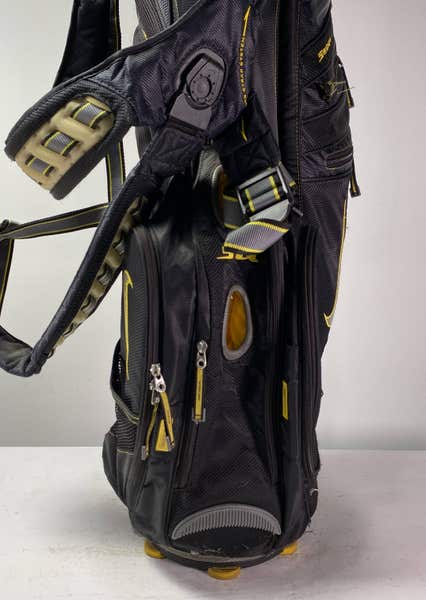 Nike Sasquatch Stand Bag Black Yellow 14-Way Divide Dual Strap