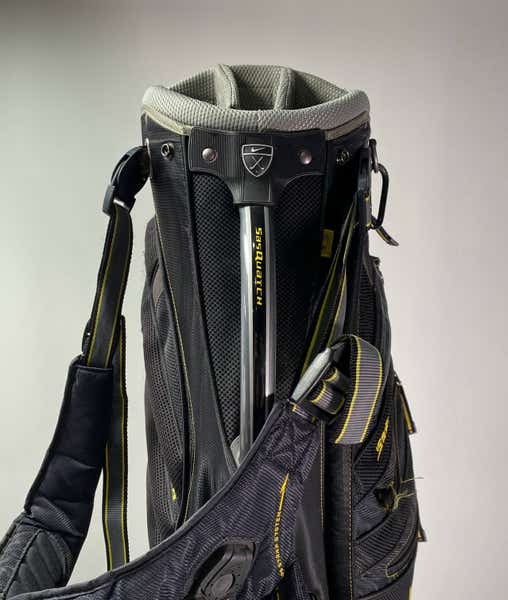 Nike Sasquatch Stand Bag Black Yellow 14-Way Divide Dual Strap