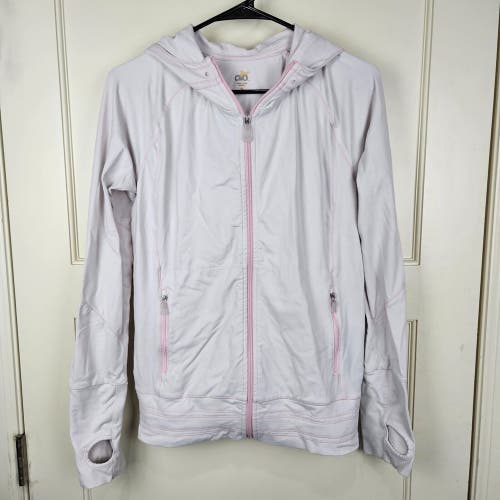 Alo Yoga Track Jacket Women Size: M Athletic Full Zip Run Walk Gym Pink/White