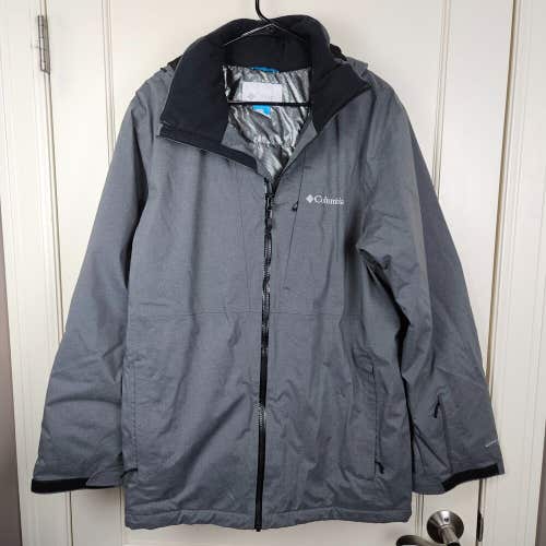 Columbia Omni Heat Men's Size: L Gray Hooded Insulated Winter Jacket Coat