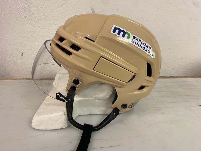 CCM SUPER TACKS X Pro Stock Hockey Helmet Wheat Beige Medium CCM Visor Combo 62722