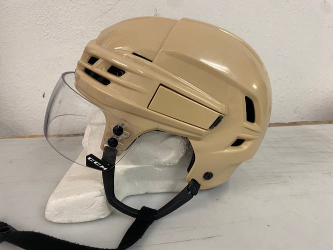 CCM SUPER TACKS X Pro Stock Hockey Helmet Wheat Beige Medium CCM Visor Combo 62723