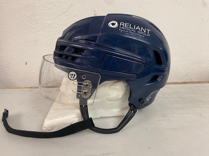 CCM SUPER TACKS X Pro Stock Hockey Helmet Navy Blue Warrior Visor Combo MEDIUM 62724