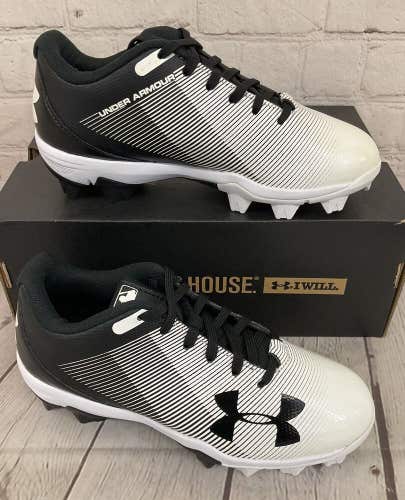 Under Armour 1297316-011 Leadoff Low RM Youth Baseball Cleats Black White US 1Y
