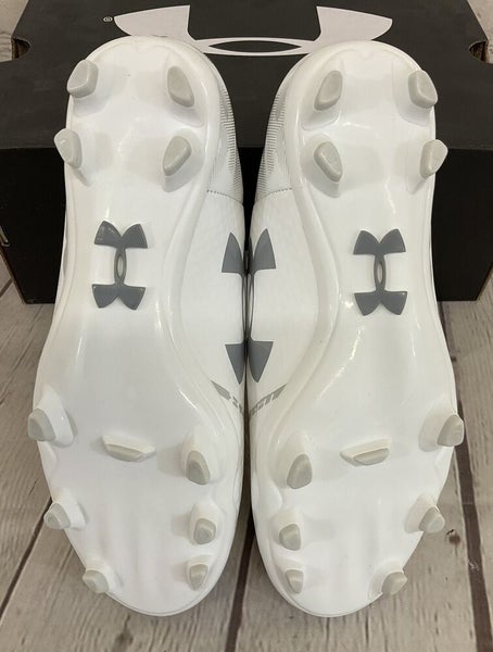 Under Armour 1289542 100 Spotlight DL FG JR Youth Soccer Cleats White US 1.5Y