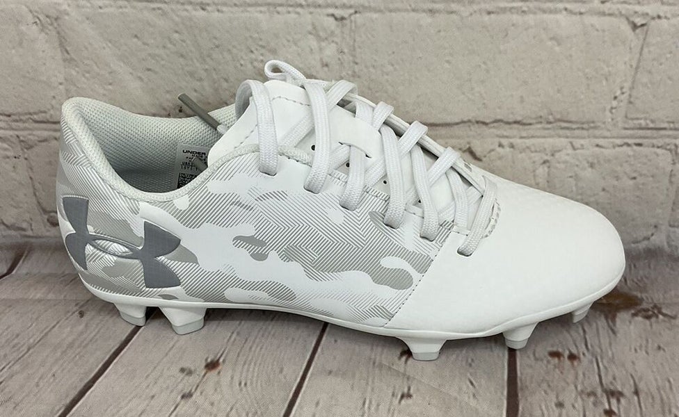 Under Armour 1289542 100 Spotlight DL FG JR Youth Soccer Cleats White US 1.5Y