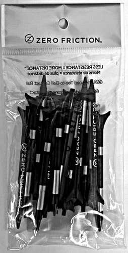 Zero Friction Tour 3-Prong Tees (2.75", Black, 12pk) Golf NEW