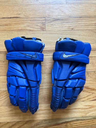 Blue Used Nike ELITE Lacrosse Gloves 13"