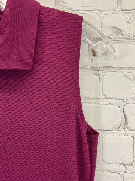 Under Armour Womens Heat Gear 537244 S Purple Berry Sleeveless Polo Shirt NWT