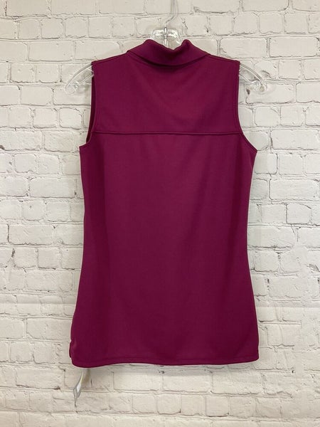 Under Armour Womens Heat Gear 537244 S Purple Berry Sleeveless Polo Shirt NWT