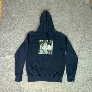 North Face Mens Hoodie Small Blue Gray Sweatshirt Sweater Logo Outdoor Gorp Top
