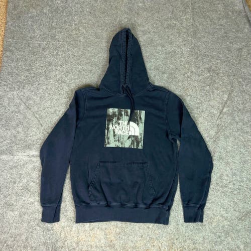 North Face Mens Hoodie Small Blue Gray Sweatshirt Sweater Logo Outdoor Gorp Top
