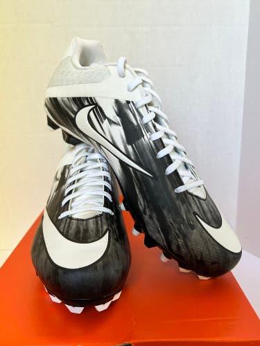 NEW Nike Vapor Speed 2 Lax Lacrosse Cleats, White/Black,Men’s 9.5,856507-100