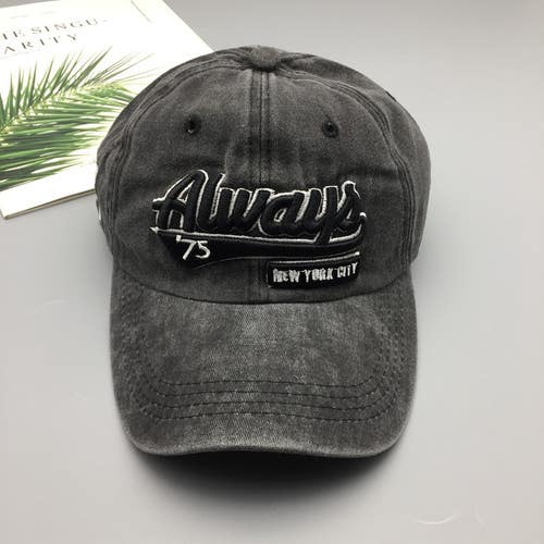 Black Gray New Adult Unisex Hat Fashion Street Style Single Product Embroidery Cap Baseball Cap
