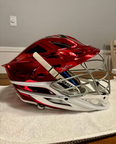 Cascade XRS Lacrosse Helmet Metallic Red with Chrome Facemask