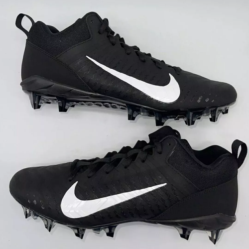 Nike Alpha Menace Pro 2 Low Men's Football Cleats Black White Size 12.5