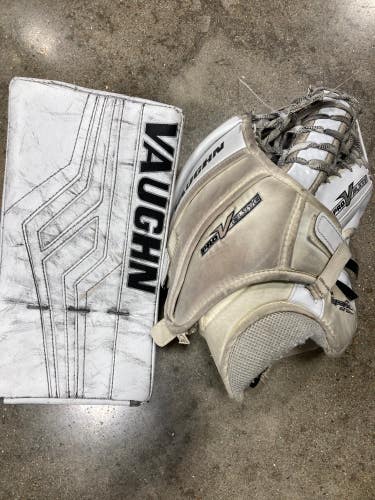 Used Intermediate Vaughn Pro V Elite Goalie Glove & Blocker Regular