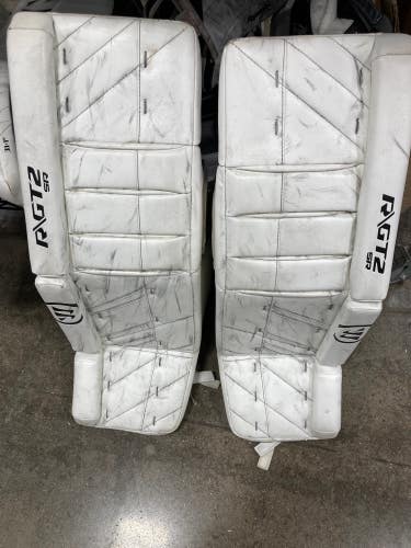 White Used 33" Senior Warrior Ritual GT2 Goalie Leg Pads