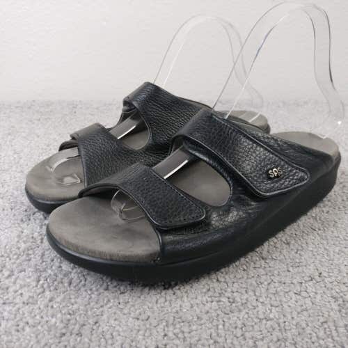 Sas Encore Sandal Womens 8 Slingback Shoes Black Pebbled Leather Tripad Comfort