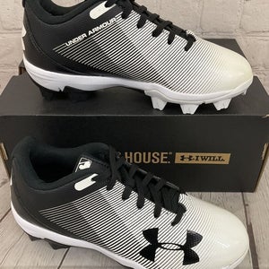Under Armour 1297316-011 Leadoff Low RM Youth Baseball Cleats Black White US 2Y