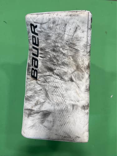 White Used Senior Bauer Supreme Ultrasonic Goalie Blocker Regular