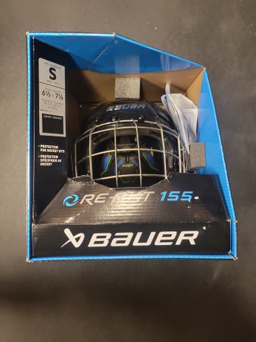 New Senior Small Bauer Re-Akt 155 Black Helmet Combo