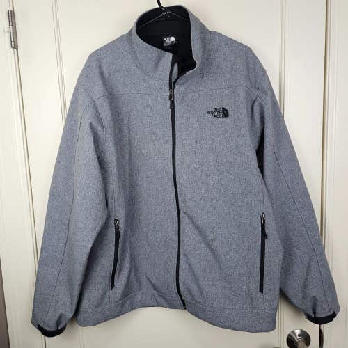 The North Face Jacket Mens XXL Softshell Apex Barrier Windwall Fleece Lined Gray