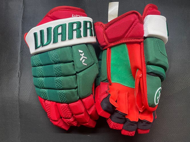 Pro Stock Return 14” Warrior AX1 “Wood” Ice Hockey Gloves Custom Palms